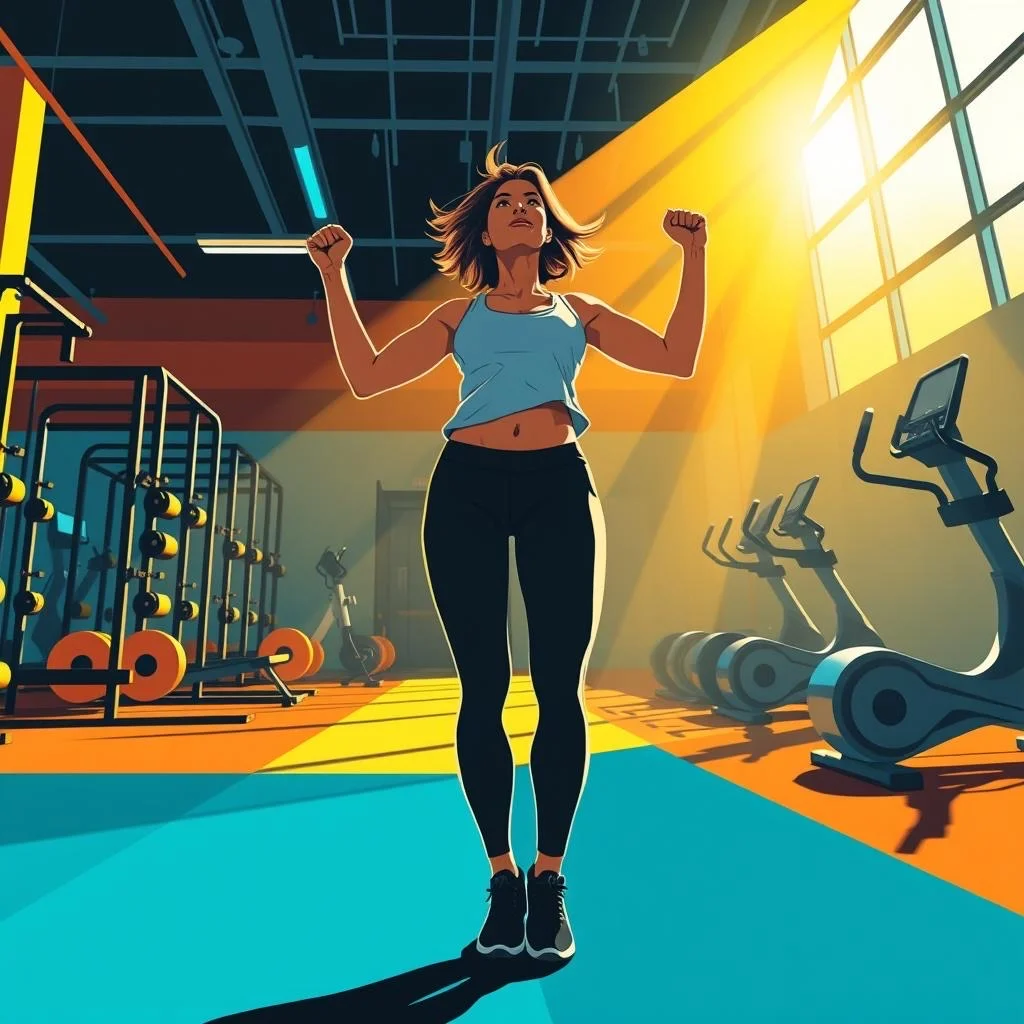 AI-generated gym workout visualization from InkFiction journal entry